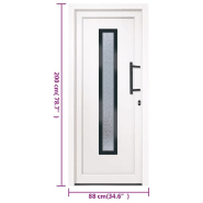 Vidaxl porte d'entrée blanc 88x200 cm pvc 3157079_9