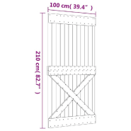 Vidaxl porte coulissante et kit de quincaillerie 100x210 cm pin massif 3203271_9