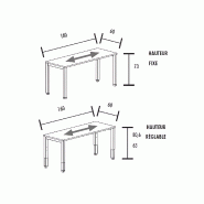 Bureau individuel avec retour So Vicar réglable en hauteur_9