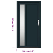 Vidaxl porte d'entrée anthracite 108x208 cm pvc 3157105_9