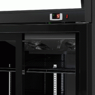 Armoire à boissons noire double portes coulissantes avec canopy - 880L_9