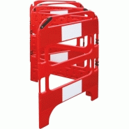 Barrière de chantier rigides pliables 4 pans - panneaux enclenchés 750 mm x 1000 mm - haute visibilité_9