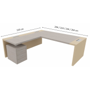 Bureau de direction E10 - Esthétique moderne et traditionnel, plateau en bois plaqué et options cuir_9