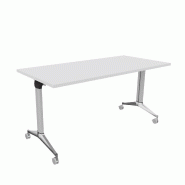 Table à plateau rabattable NET - Mobel Linea - Argent Ral 9006, 120, Blanc_9
