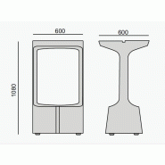Table mange-debout intérieur/extérieur Karla - Sokoa - Blanc, Avec plateau verre_9