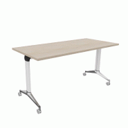 Table à plateau rabattable NET - Mobel Linea - Blanc 9010, 120, Acacia clair_9