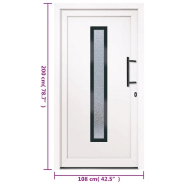 Vidaxl porte d'entrée blanc 108x200 cm pvc 3157082_9
