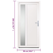 Vidaxl porte d'entrée blanc 98x200 cm pvc 3157097_9