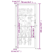 Vidaxl portail de jardin 105x180 cm acier corten design de bambou 153188_9