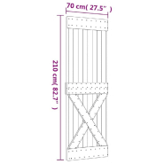 Vidaxl porte coulissante et kit de quincaillerie 70x210 cm pin massif 3203054_9