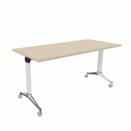 Table à plateau rabattable NET - Mobel Linea - Blanc 9010, 120, Chêne moyen_9