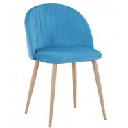 Chaise de restaurant en velours - structure métallique imitation bois - vendue par lot de 4 unités_9