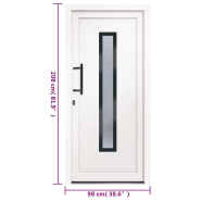 Vidaxl porte d'entrée blanc 98x208 cm pvc 3157076_9