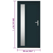 Vidaxl porte d'entrée anthracite 98x200 cm pvc 3157103_9