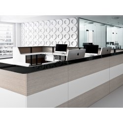 Banque d'accueil modulable et personnalisable - PROGRESS - Design élégant et matériaux haut de gamme