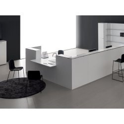 Banque d'accueil éclairée au design moderne et épuré - DV703 QUBO - Conception modulaire avec éclairage LED intégré