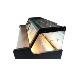Vitrine réfrigérée de comptoir avec service-arrière 158 x 94 cm + 2 réserves réfrigérées