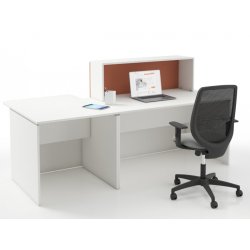 Banque d'accueil professionnel NEW PANO - design modulable avec accessoires personnalisables