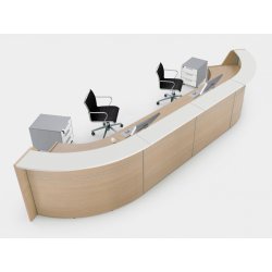 Banque d'accueil d'angle modulaire, idéale pour les espaces d'accueil professionnels - QUADRA