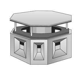 Cotrek - chapeau de cheminée - collinet - dimensions 40x40 cm_1