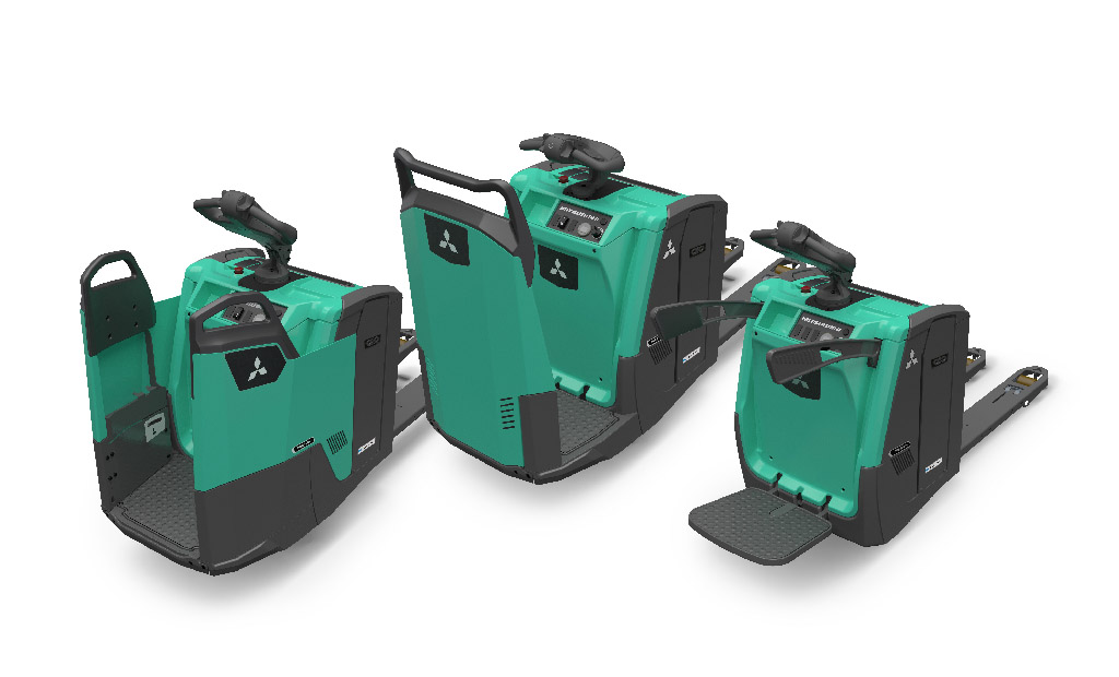 Location courte durée de transpalette électrique à plate-forme Mitsubishi PBV20N3 - 2000 kg - timon intuitif et résistant_1