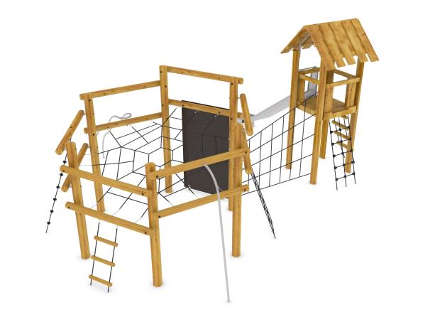 Structure multifonctions en robinier Tonalia - 8045588 - Hags - pour enfants 5-12 ans - dimensions : 8400 x 6800 x 3800 mm_1
