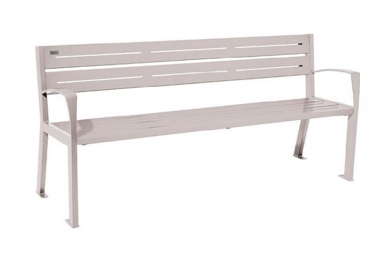 Banc en Acier Gala - 1800 mm - 5 ou 6 lames - Avec ou Sans accoudoirs - Structure en tube acier peint_1