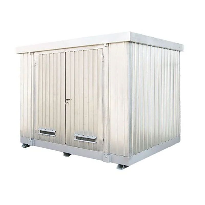 Bungalow de stockage en acier - Structure galvanisée avec rétention et options de sécurité pour produits dangereux_1