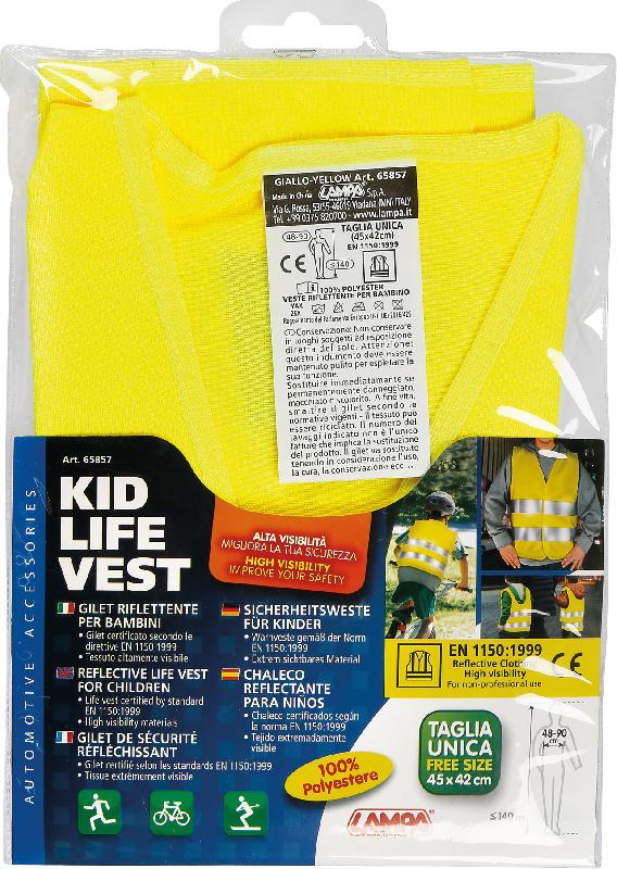 LAMPA - Gilet de sécurité enfant - Réfléchissant, taille universelle 45x42cm, ajustable - 936497_1