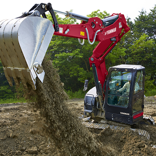 Midi-pelle B7-6 YANMAR - idéale pour zones densément peuplées et chantiers urbains restreints, moteur TNV 53,5 kW_1