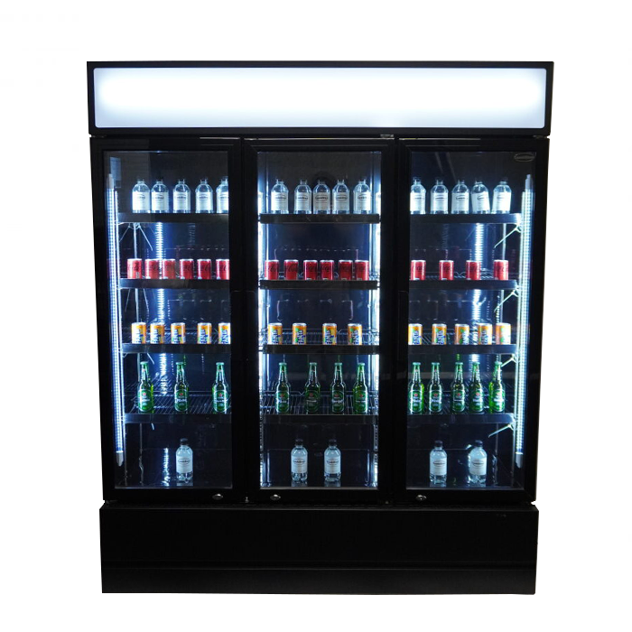Réfrigérateur 3 portes en verre noir fcu-1200 bl l1600 7455.2115 COMBISTEEL_1