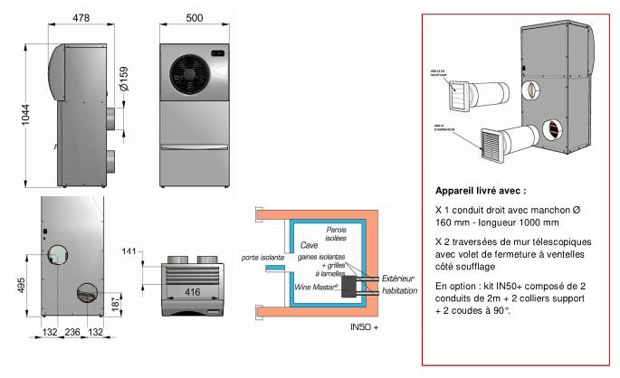 Wine IN50X - Climatiseur de cave à vin WineMaster jusqu'à 50m³ - Silence remarquable et économies d'énergie_1