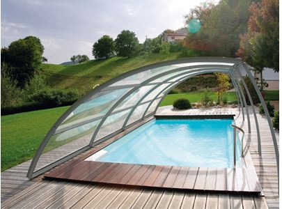 Abri piscine bas Modulabri / amovible / manuel / en aluminium thermolaqué et polycarbonate_1
