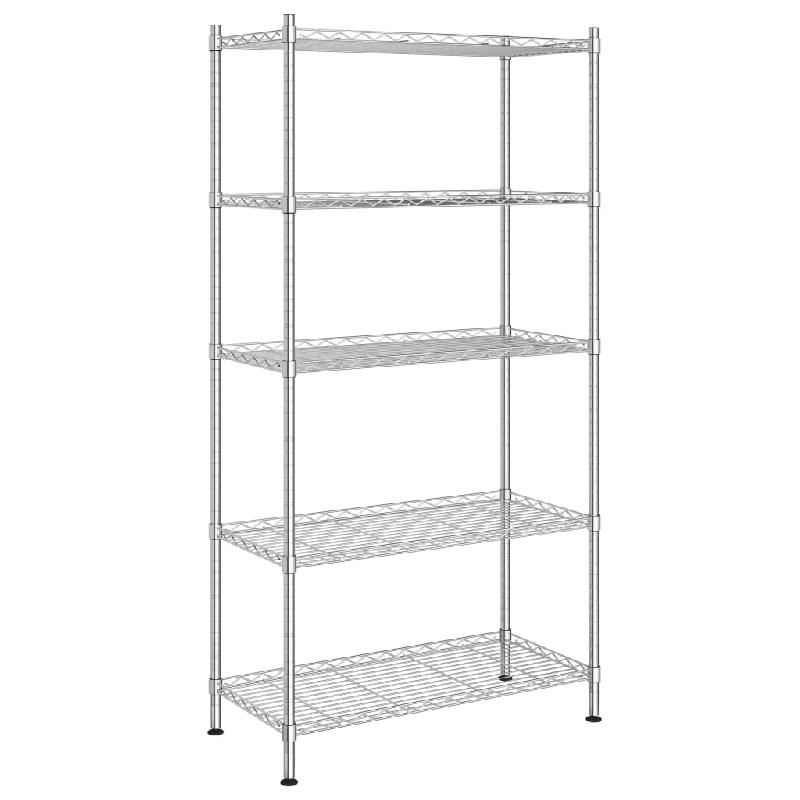 Vidaxl étagère de rangement 5 niveaux 90x35x180 cm chrome 250 kg 324623_1
