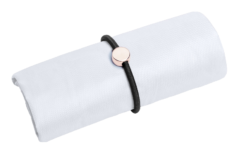 Sac shopping pliable en polyester 190D avec bracelet en caoutchouc - couleur blanc - 22g_1