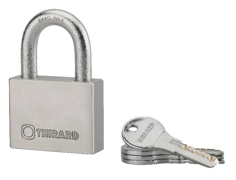 Cadenas à clé Rinox 60mm - Anse inox - 4 clés réversibles - Marque Thirard_1
