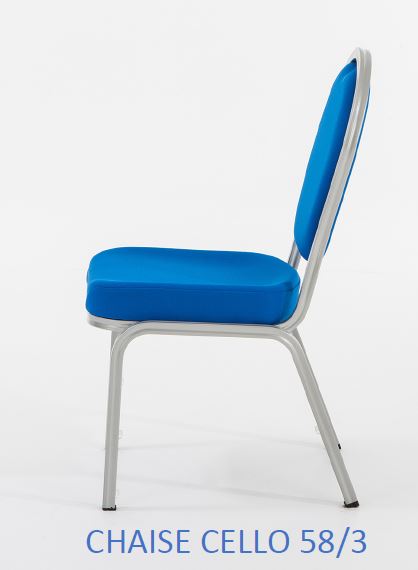 Chaise de conférence empilable par 10 avec accoudoirs - Cello - aluminium rainuré et assise Confort Plus_1