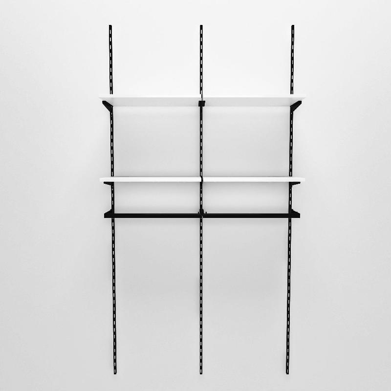 Élément suivant Cremablack 1 penderie noir + 2 tablettes blanc L60xH240cm_1
