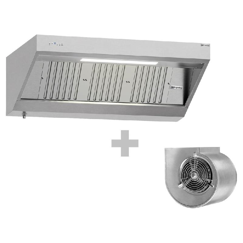 Hotte murale inox 1m60 avec moteur, régulateur, filtre et éclairage | Profondeur 700 mm_1