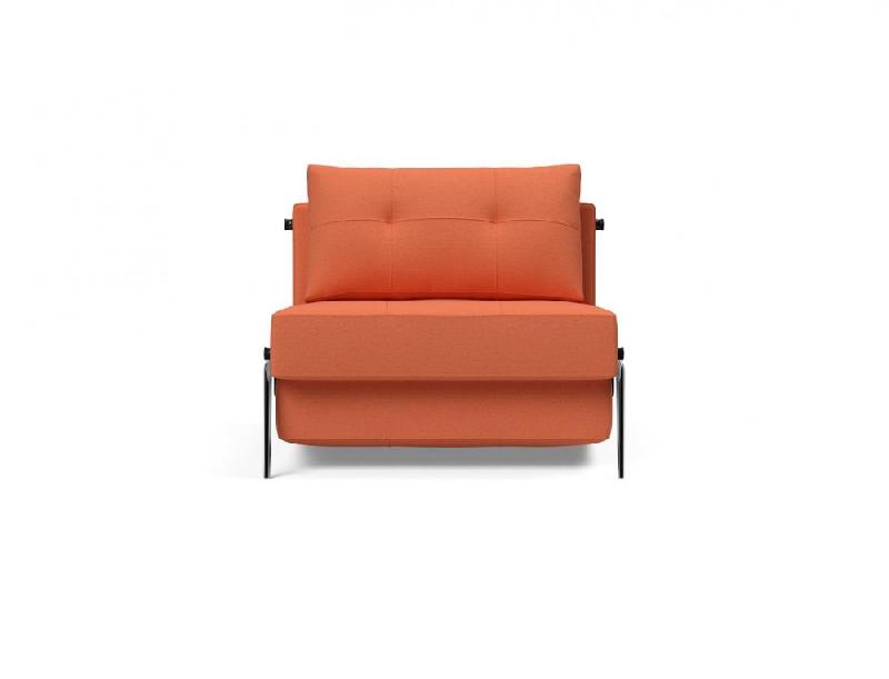 INNOVATION LIVING - Fauteuil design convertible Cubed 02 Alu 200x90cm - Tissu rouille Argus_1