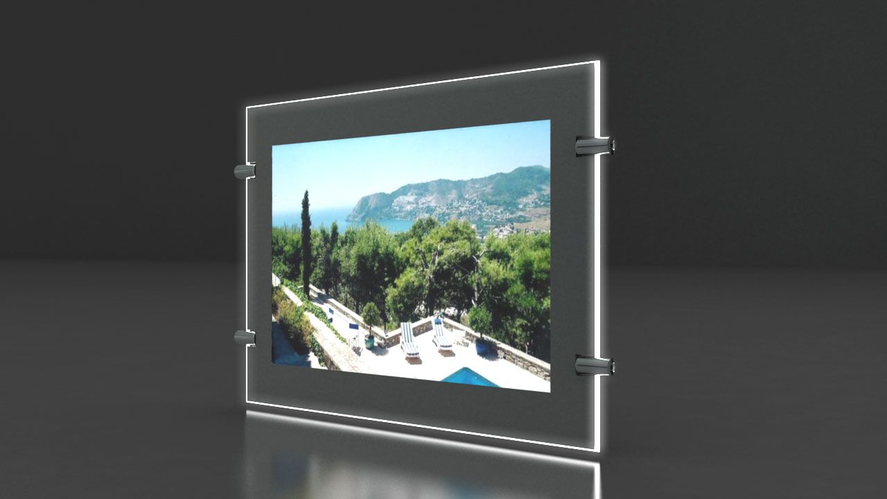 Silver - Porte-affiche LED - Immocom - Format A1 - Double face - Ultra haute luminosité 6000 lumens_1