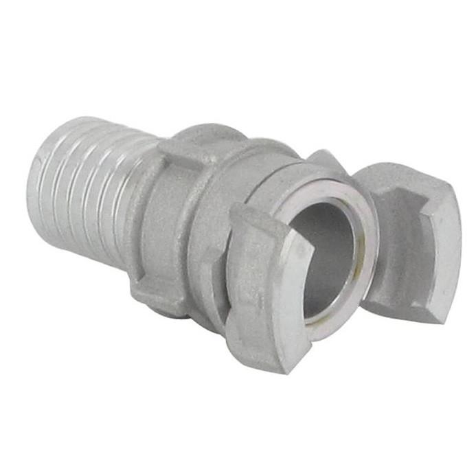 Demi-raccord symétrique avec verrou - DN 20 mm - Embout annelé Ø 25 mm - Alu_1