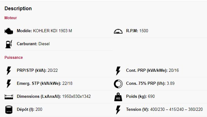 Gen22KC-IN - Groupe électrogène industriel Genesal Energy - 20/22 kVA - Trois phases - Statique insonorisé_1