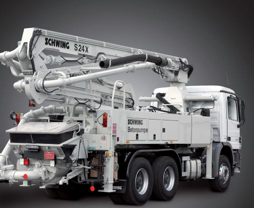 Pompe à béton automotrice S 24 X - 24 ZR, 23,5 m de hauteur max, débit 111 m³/h - SCHWING_1