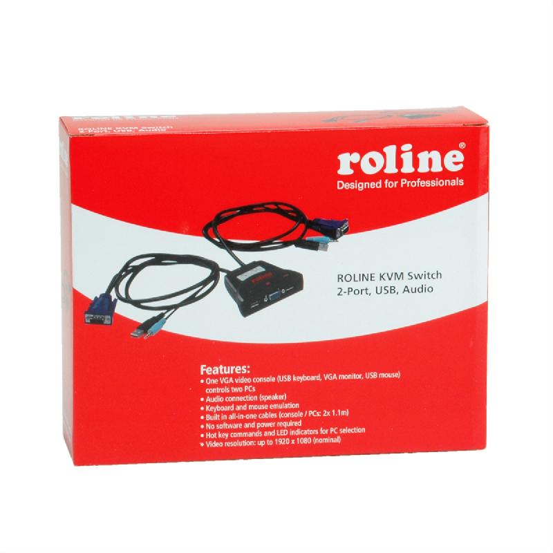 ROLINE Commutateur 'Star', 1 Util. - 2 PCs, USB, audio_1