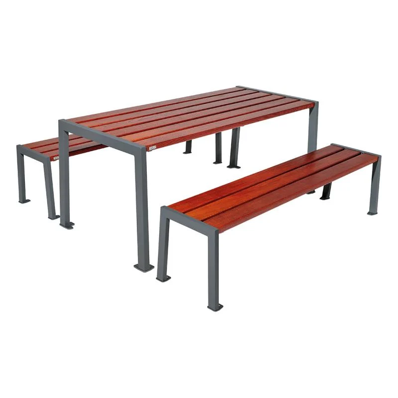 Table de pique-nique SILAOS acier et bois_1