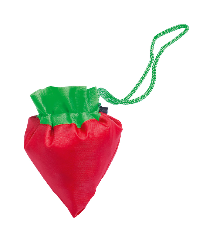 Sac shopping pliable en forme de fruit - Polyester 190T - Couleur rouge - 22g_1