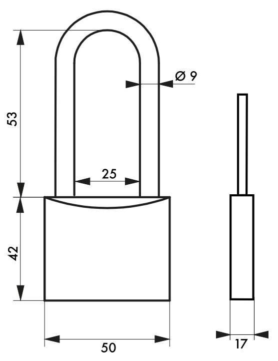 Cadenas à clé type 1 - 50 mm anse demi-haute - Laiton monobloc Thirard, garanti 10 ans_1
