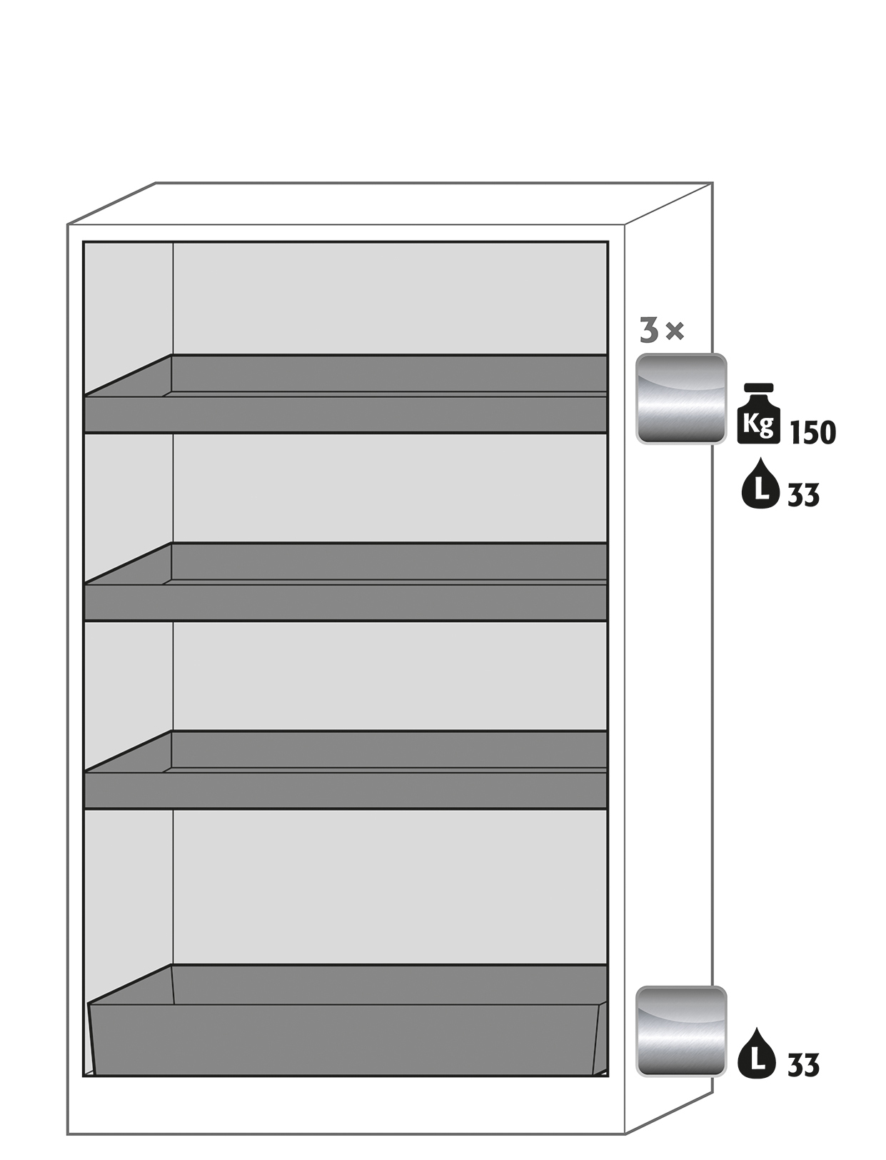 Armoire de sécurité anti-feu Q-CLASSIC-90 modèle Q90.195.120 - Réf 30001-040-30817 - Certifiée GS et conforme CE_1
