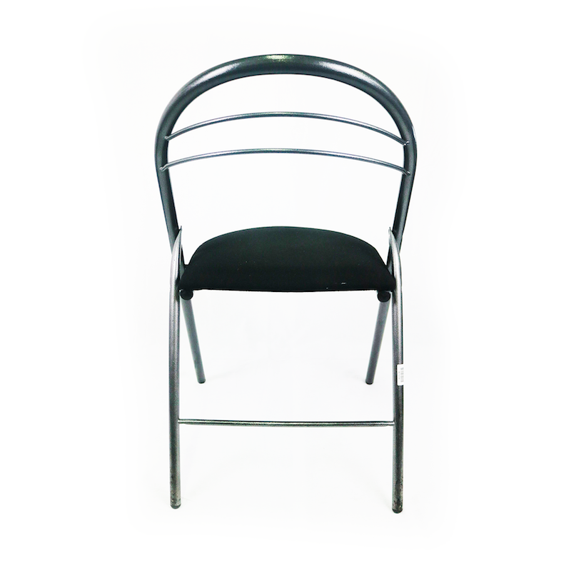 Chaise pliante métallique d'occasion - piétement tube métal chromé - usage professionnel - pratique et résistante_1